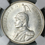 1891 NGC MS 62 German East Africa Rupie Lion DOA Scarce Silver Coin (25112502C)