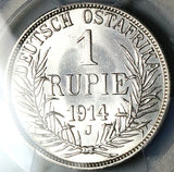1914-J PCGS MS 61 German East Africa 1 Rupie Rare Hamburg Mint Silver Coin (25101804C)