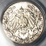 1916-E PCGS MS 65 Germany Silver 1/2 Mark Gem Muldenhutten Mint Coin (25112402C)