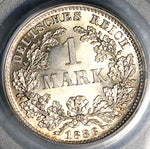 1886-D PCGS MS 64 Germany 1 Mark Kaiser Reich Munich Silver Coin (25050701C)