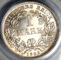 1886-D PCGS MS 64 Germany 1 Mark Kaiser Reich Munich Silver Coin (25050701C)