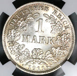 1911-D NGC MS 65 Germany 1 Mark Gem Munich Mint Rare Silver Coin (26012304C)