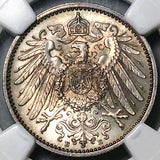 1911-E NGC MS 65 Germany 1 Mark Gem Muldenhutten Mint Silver Coin (25112403C)