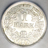 1914/9-D ICG MS 67 Germany 1 Mark Gem Munich Rare Overdate Silver Coin (26012303C)