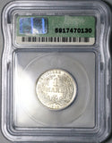 1914/9-D ICG MS 67 Germany 1 Mark Gem Munich Rare Overdate Silver Coin (26012303C)
