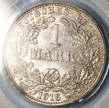 1916-F PCGS MS 64 Germany 1 Mark Mint State Key Stuttgart Silver Coin (26013101C)