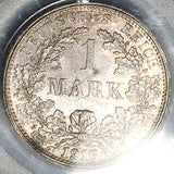 1916-F PCGS MS 64 Germany 1 Mark Mint State Key Stuttgart Silver Coin (26013101C)