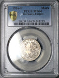 1916-F PCGS MS 64 Germany 1 Mark Mint State Key Stuttgart Silver Coin (26013102C)