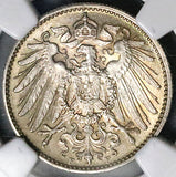 1916-F NGC MS 65 Germany 1 Mark Mint State Key Stuttgart Silver Coin (26013103C)