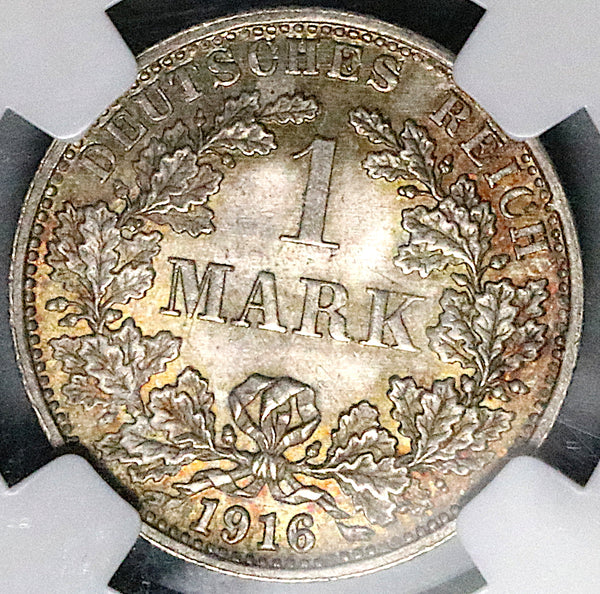 1913-F PCGS MS 65 Germany Silver 1/2 Mark Gem BU Stuttgart Mint