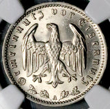 1933-A NGC MS 64 Germany 1 Mark Berlin Mint State Nickel Coin (26071702C)