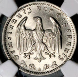 1933-A NGC MS 64 Germany 1 Mark Berlin Mint State Nickel Coin (26071702C)