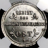 1916-A NGC MS 64 Germany 2 Kopeks Military Occupation OST Baltic Coin (26072001C)