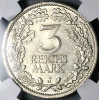 1932-J NGC MS 63 Germany 3 Mark Hamburg Mint Rare Silver Coin POP 5/2 (25070101C)