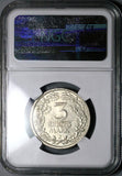 1932-J NGC MS 63 Germany 3 Mark Hamburg Mint Rare Silver Coin POP 5/2 (25070101C)