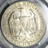 1930-D PCGS MS 62 Zeppelin World Flight Germany 5 Mark Silver Coin (24061103D)