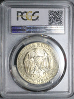 1930-D PCGS MS 62 Zeppelin World Flight Germany 5 Mark Silver Coin (24061103D)