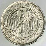 1932-F NGC MS 62 Germany 5 Mark Oak Tree Stuttgart Mint Silver Coin (25050503C)
