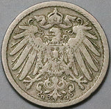 1897/797-G Germany 5 Pfennig Rare Date Mint Error Karlsruhe Coin (24060204R)