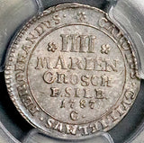 1787-C PCGS AU 55 Brunswick Wolfenbuttel 4 Mariengroschen Wildman German State Silver Coin POP 2/0 (26080801C)