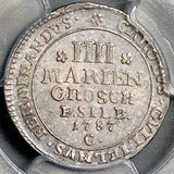 1787-C PCGS AU 55 Brunswick Wolfenbuttel 4 Mariengroschen Wildman German State Silver Coin POP 2/0 (26080801C)
