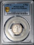 1787-C PCGS AU 55 Brunswick Wolfenbuttel 4 Mariengroschen Wildman German State Silver Coin POP 2/0 (26080801C)