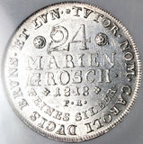 1818 NGC MS 63 Brunswick 24 Groschen Prince George IV (Great Britain) Regent 17k German State Silver Coin (25051502C)