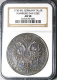 1730 NGC AU 58 Thaler Hamburg German State 200th Augsburg Confession Commemorative Silver Coin (26053103C)