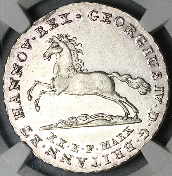 1828 NGC UNC Hannover 16 Groschen George IV German Britain Horse Silver Coin (25052001C)