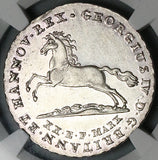 1828 NGC UNC Hannover 16 Groschen George IV German Britain Horse Silver Coin (25052001C)