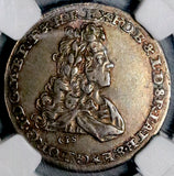 1727 NGC XF 45 Hannover 1/4 Thaler George I King Death Coin POP 1/0 (26042603C)