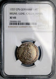 1727 NGC XF 45 Hannover 1/4 Thaler George I King Death Coin POP 1/0 (26042603C)