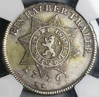 1776 NGC XF 40 Hesse-Cassel 1/2 Thaler Friedrich Sternthaler Silver Coin (25051301C)