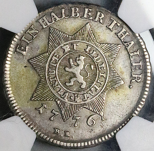 1776 NGC XF 40 Hesse-Cassel 1/2 Thaler Friedrich Sternthaler Silver Coin (25051301C)