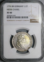 1776 NGC XF 40 Hesse-Cassel 1/2 Thaler Friedrich Sternthaler Silver Coin (25051301C)