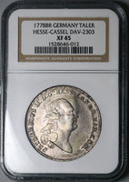 1778 NGC XF 45 Hesse-Cassel Thaler Friedrich II Sternthaler Silver Coin (23052603C)