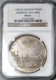 1768 NGC MS 61 Nurnberg Thaler City View Imperial Eagle Silver Coin (25112501C)