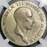 1814-A NGC AU 58 Prussia Thaler German State Taler Friedrich Wilhelm Berlin Mint Silver Coin (24090603C)