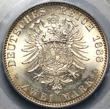 1888-A PCGS MS 65 Prussia 2 Mark Friedrich III Germany State GEM Silver Coin (25101201D)