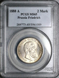 1888-A PCGS MS 65 Prussia 2 Mark Friedrich III Germany State GEM Silver Coin (25101201D)