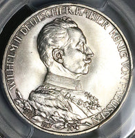 1913 PCGS MS 65 Prussia 3 Mark Reign Jubilee German State GEM Silver Coin (25062102C)