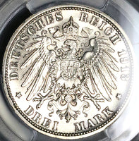 1913 PCGS MS 65 Prussia 3 Mark Reign Jubilee German State GEM Silver Coin (25062102C)