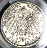 1913 PCGS MS 65 Prussia 3 Mark Reign Jubilee German State GEM Silver Coin (25062102C)