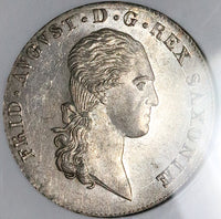 1817 NGC MS 62 Saxony 2/3 Thaler German State Friedrich 60k Coin (25042902C)