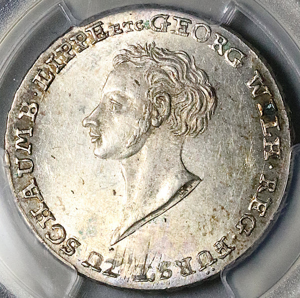 1821 PCGS MS 61 Schaumburg Lippe 1/2 Taler German State 5k Silver Coin (25032901C)