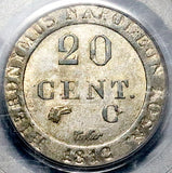 1812-C PCGS AU 58 Westphalia 20 Centimes German Napoleon France Occupation Coin POP 1/1 (26052202C)