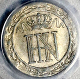 1812-C PCGS AU 58 Westphalia 20 Centimes German Napoleon France Occupation Coin POP 1/1 (26052202C)