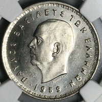 1959 NGC MS 65 Greece 10 Drachma King Paul Greek Hercules Gem Coin (24011002C)