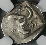 390 BC NGC F AR 1/6 Stater Lycia Mithrapata Lion Scalp Triskeles (26051502C)