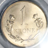 1960 PCGS MS 65 Greenland 1 Krone Polar Bear Denmark GEM Coin (26050205C)